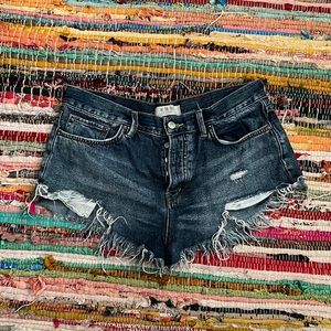Free People Button Fly Denim Shorts